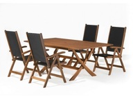 Sada nábytku z eukalyptu a technoratanu na terasu stôl a 4 stoličky
