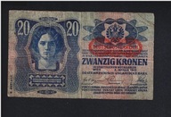BANKOVKA AUSTRIA, Rakúsko – Maďarsko – 20 korún – rok 1913