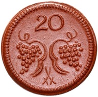 + Munsterberg - Ziębice - 20 Pfennig BD (1921) - BRĄZOWA CERAMIKA