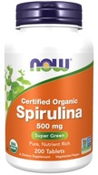 NOW Spirulina Organic 500mg DETOX Organizmu 200tab