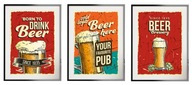 Sada plagátov obrazy plagáty A3 retro pivo beer