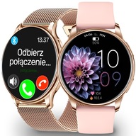 SMARTWATCH DAMSKI ZEGAREK MENU PL PULSOMETR ROZMOWY SMART WATCH + 3 PASKI