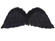 Anjelské krídla čierny karnevalový kostým 75x30cm