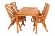 Zestaw mebli ogrodowych z 4 krzesłami z eukaliptusa komplety ogrodowe taras