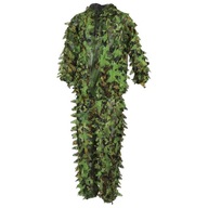 Zelená divoká kamufláž oblečenie ghillie 3D listy