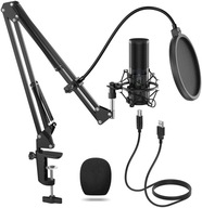 Mikrofon kardioidalny pojemnościowy PC,studio nagrań YouTube Mac,PS4/5 GAME