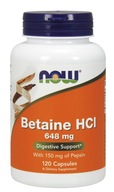 NOW FOODS Betaina kwas solny HCL 648mg 120kaps