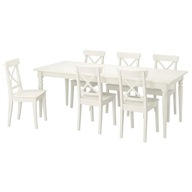 IKEA INGATORP INGOLF Stôl a 6 stoličiek 155/215 cm