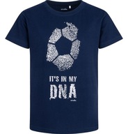 T-shirt dziecięcy chłopięcy Bawełniany granatowy 158 piłkarskie DNA Endo