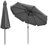 PARASOL OGRODOWY DUŻY SKŁADANY ŁAMANY SKOŚNY 300CM Z KORBĄ SZARY