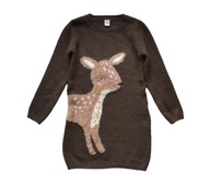 Sweter brązowy długi tunika sukienka swetrowa TU 5-6 lat 110/116 bambi