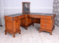Mahagónový rohový stôl Drevený kabinet