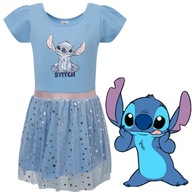 Sukienka dziewczęca niebieska STITCH 110 - 116 tiul bawełniana DISNEY