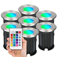 7x MOCNA GRUNTOWA LAMPA OPRAWA WPUSZCZANA NAJAZDOWA ZESTAW Z ŻARÓWKĄ RGB