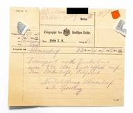 STARY DOKUMENT - TELEGRAM, POZNAŃ 1917