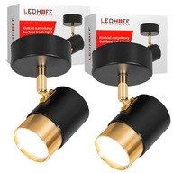 Stropná lampa LED nástenná SPOT halogénové svietidlo GU10 TUBA ČIERNA zlatá x2