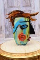 Sklo Murano Style - Váza Farebná tvár Figúrka