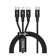 Złącze USB-C/USB-C/micro-USB/Lighting wt-wt 3w1 PD/20W BASEUS Rapid 1,5m /