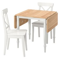 IKEA DANDERYD/INGOL Stôl 2 stoličky biela/okl. dub