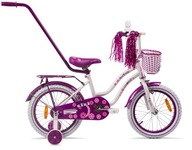 Rower dla dziewczynki Mexller 16 cali Sisi Rowerek dziecięcy + prowadnik