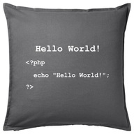 HELLO WORLD! PHP CODE poduszka 50x50 prezent