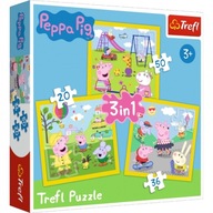 PUZZLE 3 W 1 ŚWINKA PEPPA TREFL