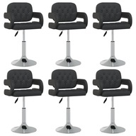 Obrotowe krzesła stołowe, 6 szt., czarne, sztuczna skóra