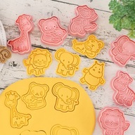 8 sztuk/zestaw foremki do ciastek ze zwierzętami leśnymi plastikowe 3D
