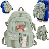 Školský batoh Green Kl 1-3 s medvedíkom a návlekmi Roztomilá taška do školy