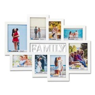 Multirám fotorámik s nápisom Family 8 fotografií 15x21, 13x18, 10x15 cm