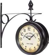 Zegar dwustronny dworcowy New York Relaxdays czarny 34cm