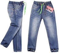 chłopięce SPODNIE jeans z gumką 932 MAXIME 134/140