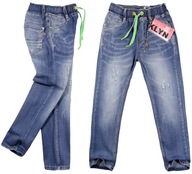chłopięce SPODNIE jeans z gumką 932 MAXIME 170/176 blue