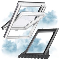 Okno dachowe VELUX GLU 0061B MK06 78x118 3 szyby + Kołnierz EDW MK06 78x118