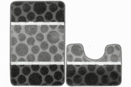 KOMPLET 2-cz SZARE DYWANIKI ŁAZIENKOWE SIENA W KROPKI PODGUMOWANE