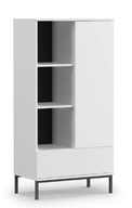 Regál komoda skrinka dvere zásuvka loft biela QUERTY R70
