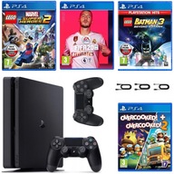 SUPER ZESTAW PS4 1TB + 2 Oryginalne Pady Sony + 4 GRY DLA DZIECI