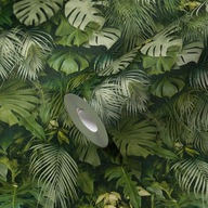 Vinylová tapeta na vlies umývateľná 3D listy palmy džungľa zelená 53cm