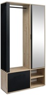 Garderoba szafa z lustrem do przedpokoju Emilo dąb artisan - czarny 100 cm