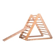 Drewniany trójkąt z zjeżdżalnią (trójkąt 115 naturalny ze zjeżdżalnią)