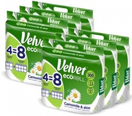 Velvet EcoROLL Rumianek Aloes papier toaletowy 3 warstwowy 4 rolki x6