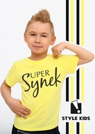 T-shirt dziecięca koszulka na lato na prezent super synek 128/134