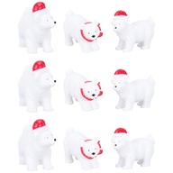 9 sztuk świątecznych miniaturowych ozdób w kształcie niedźwiedzia polarnego