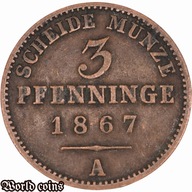 3 PFENNINGE 1867 A
