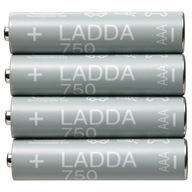 IKEA LADDA akumulatorki AAA 750mAh 1.2V NiMH 4szt