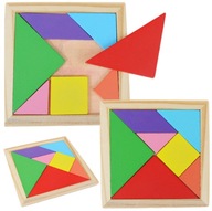 TANGRAM GRA LOGICZNA UKŁADANKA KLOCKI DREWNIANE