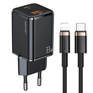 USAMS ŁADOWARKA 1XUSB-C+1XUSB T43 33W