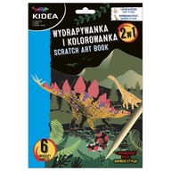 WYDRAPYWANKA I KOLOROWANKA 2W1 DINOZAURY