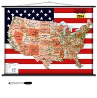 Mapa Ścienna Kodowo-drogowa USA 160cmx120cm Aktualna 2024