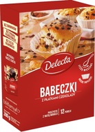 Babeczki z płatkami czekolady 12 szt Delecta 280g łatwe, z papilotkami